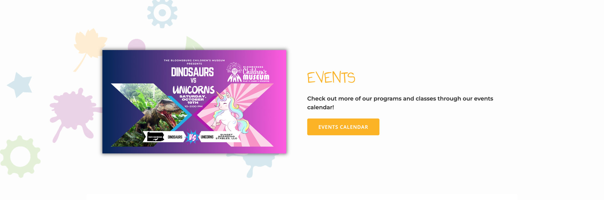 A website screenshot of upcoming events.